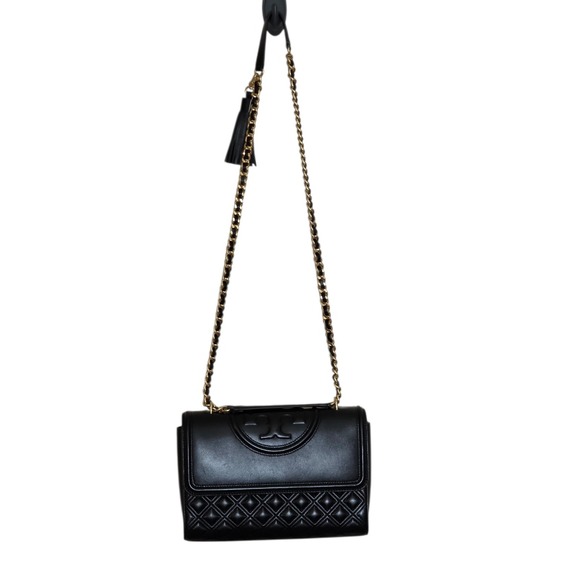 Tory Burch Black Leather Fleming Convertible Bag $598 - Picture 3 of 13